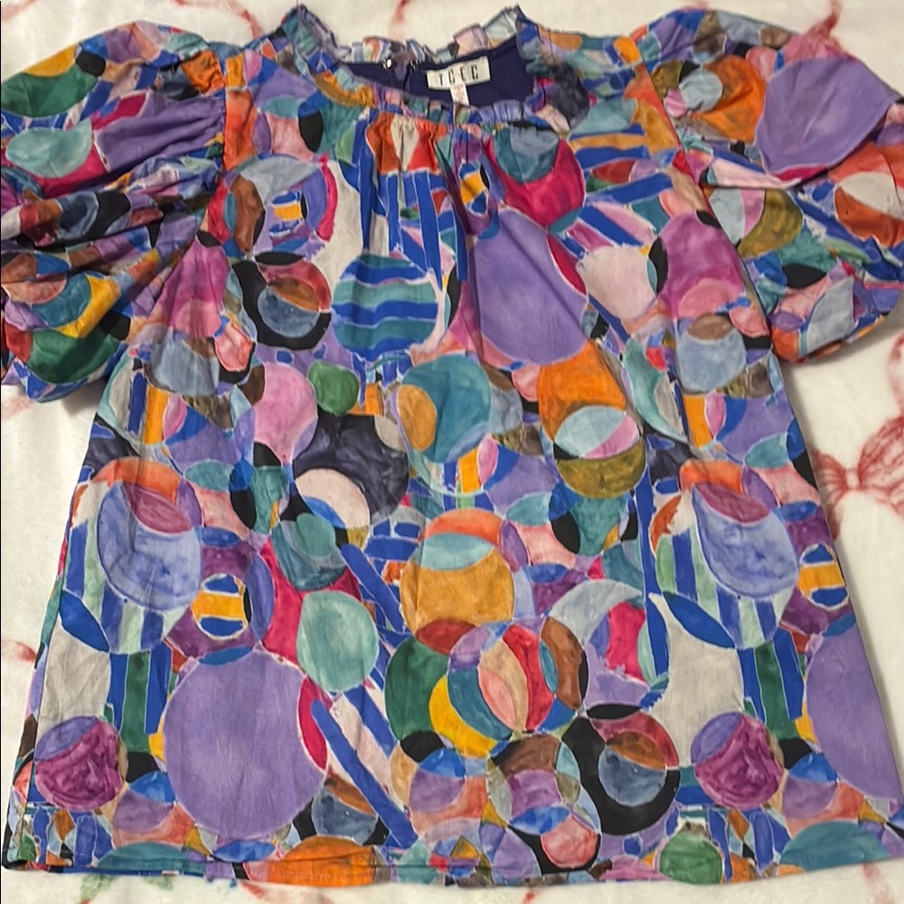 TCEC Colorful Abstract Blouse